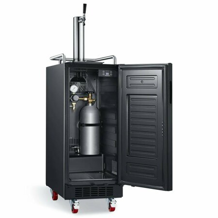 Edgestar 15 Inch Wide 1 Tap Kegerator with Forced Air Refrigeration and Air Cooled Beer Tower KC1500SS